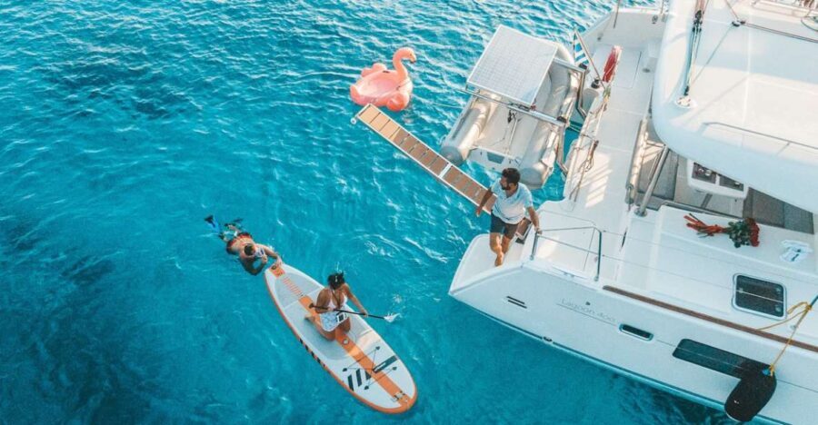 Heraklion: Dia Catamaran Tour - Lunch, Open Bar & Snorkeling - The Itinerary in Detail