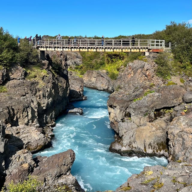 Hraunfossar, Barnafoss+Hvamsvik hot spring Private tour - Barnafoss: The Waterfall with a Story