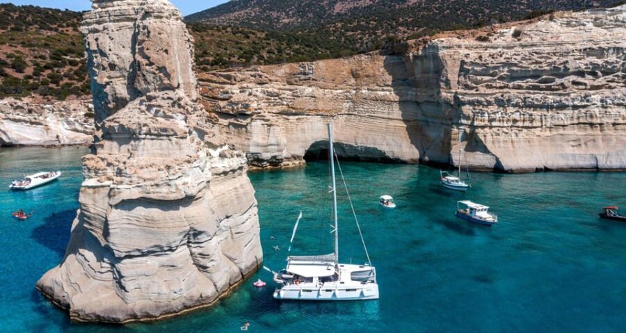 Milos: Kleftiko Sunset Catamaran Cruise with Meal & Drinks - The Journey: Coastal Views and Cave Stops