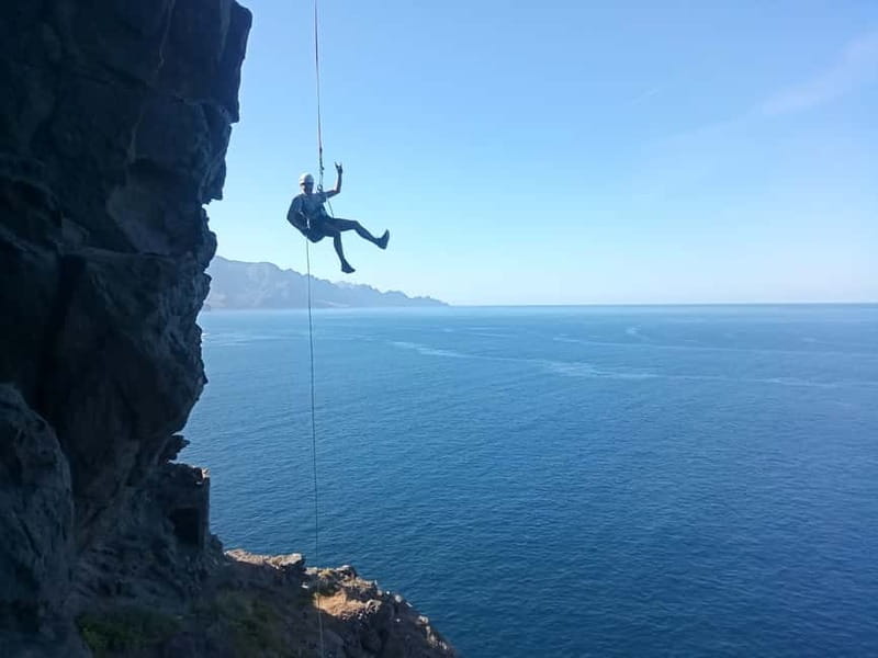 Agaete: Gran Canaria Coasteering. Marine Ferrata and Zipline - The Hike and Ancient Cave: A Cultural Pause  