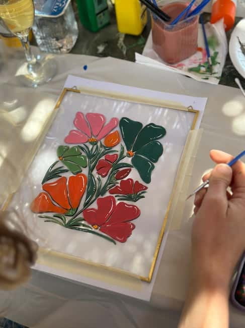 Antalya: Frame Glass Painting Workshop with Turkish Tea - The Artistic Process: A Closer Look