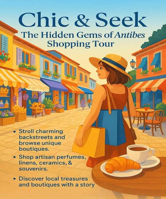 Antibes: Chic & Seek Shopping Tour with Coffee & Pastry - Key Points