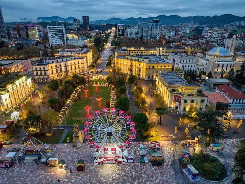 From Durres/Golem : Lights of Tirana by Night - The Experience in Detail