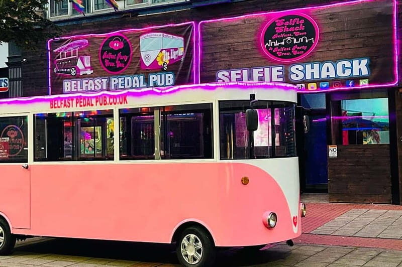 Fully Enclosed Pink Party Bike around Belfast - Itinerary and What to Expect