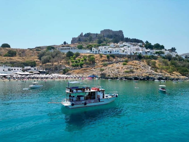 Kolymbia: Day Cruise to Lindos with 2 swimming stops - Swimming Stops: Tsambika Bay and Red Sand Beach