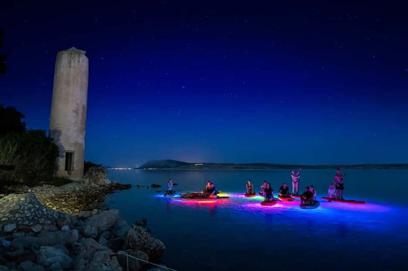 Novalja: Glowing Standup Paddleboard Guided Night Tour - Itinerary Breakdown