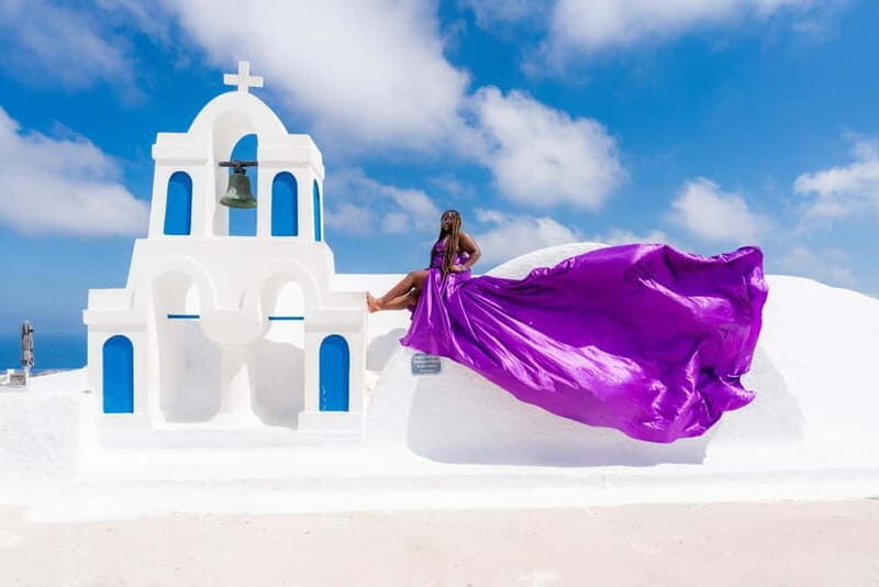 Oia: Santorini Photoshoot with Flying Dress Rental Option - The Authenticity of the Experience