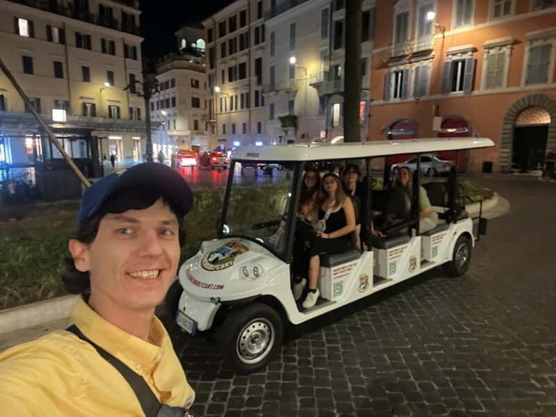 Rome: Private Golf Cart Tour by night 2 hours with Aperitivo - The Experience of the Aperitivo