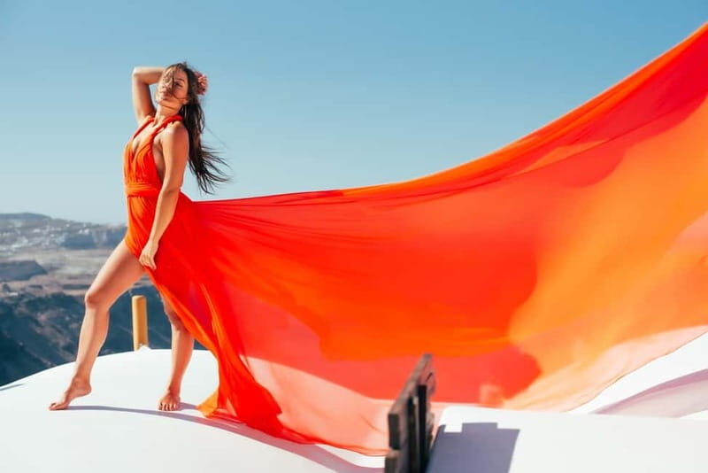 Santorini Flying Dress Photo Shoot - The Sum Up