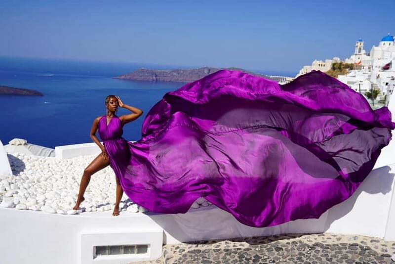 Santorini: Flying Dress Photoshoot Private Entry to Blue Dom - The Itinerary Breakdown