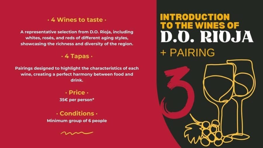 Tasting "Introduction to Wines of D.O. Rioja" + Pairing - Why This Tour Works for Different Travelers