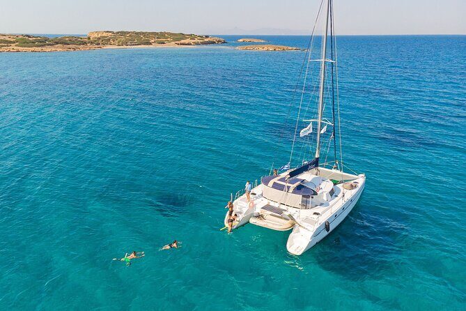 Athens Private Full day Catamaran cruise with meal & drinks - Second Swim Stop in Vagia