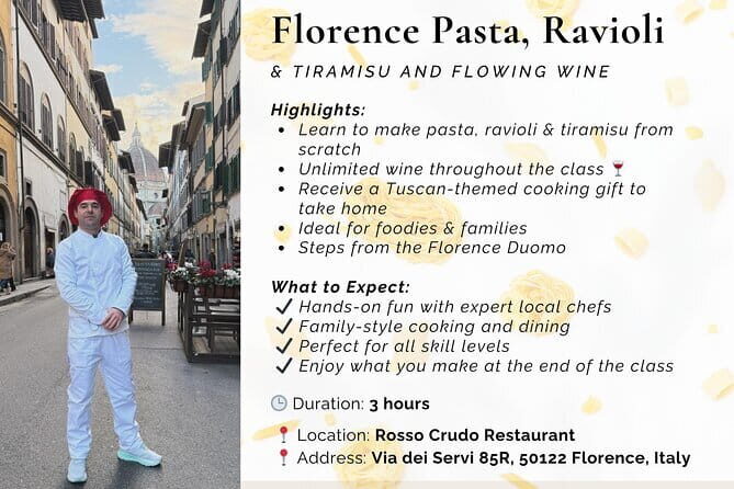 Florence: Ravioli & Pasta Class with Tiramisu and Unlimited Wine - Who Will Love This Experience?