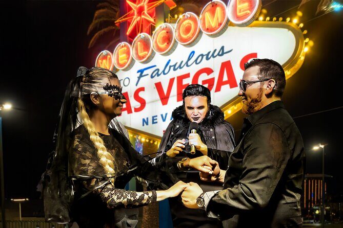 Goth Wedding or Vow Renewal at Vegas Sign with Props and Photos - The Experience in Detail