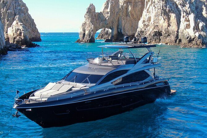 Luxury Black Yacht in Cabo - Stop 1: Cabo San Lucas Beach