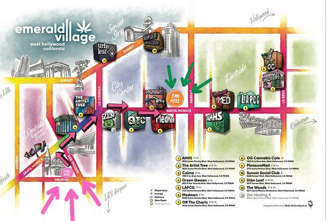 West Hollywood Emerald Village Cannabis Lounge Walking Tour - Frequently Asked Questions