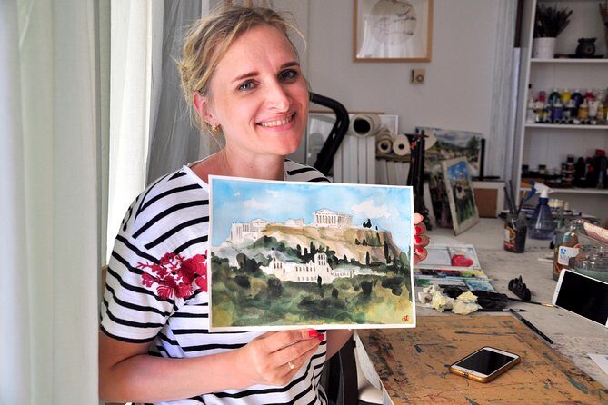 workshop for painting acropolis/landscape with local artist - The Experience in Detail