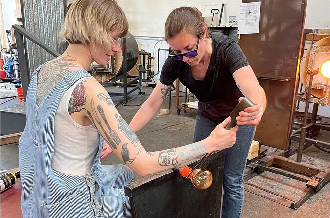 2 Hours Shared Floppy Bowl or Vase Glass Blowing Class - The Instruction and Group Dynamics