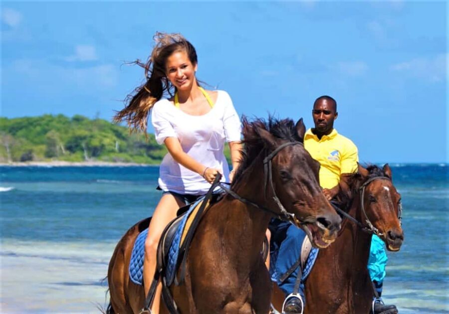 From Falmouth: Horseback Ride n Swim with Green Grotto Caves - The Itinerary in Detail