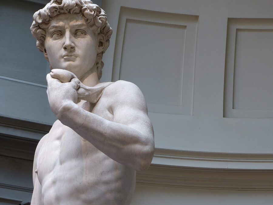 Michelangelo's David in the Tribuna at the Accademia