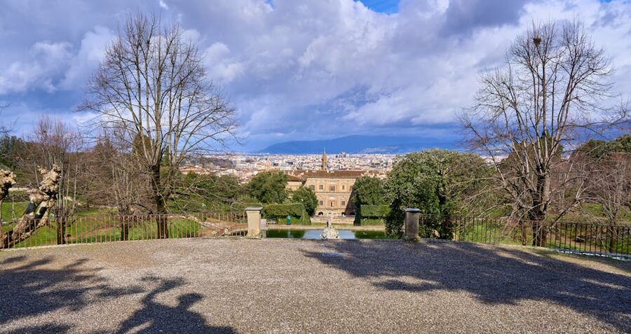 Panoramic view of the Boboli Gardens in Florence