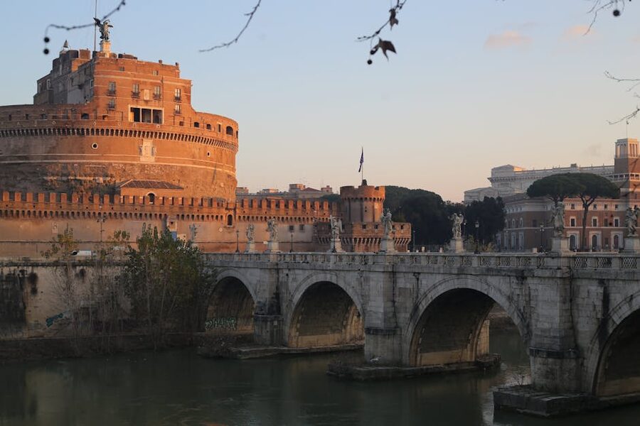 Ancient bridge and Castel Sant Angelo over the Tiber