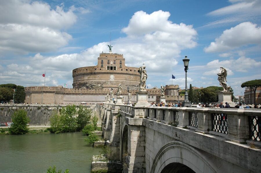 Castel Sant Angelo and Bridge of Angels in Rome