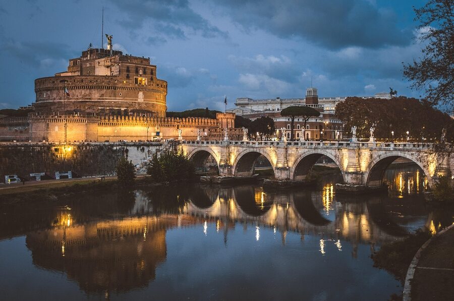 Bridge leading to Castel Sant Angelo in Rome