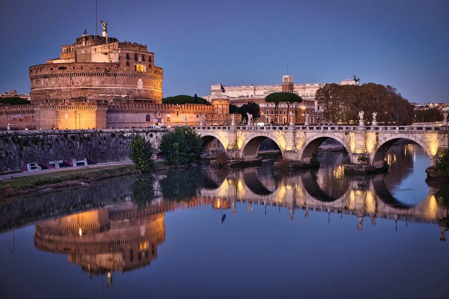 Interior of Castel Sant Angelo fortress in Rome