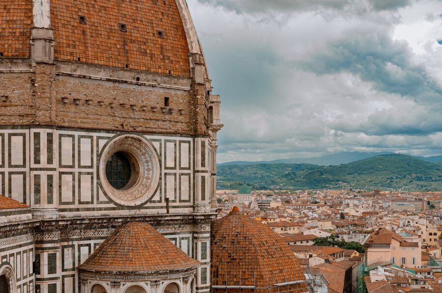 Florence Duomo dome from a city rooftop