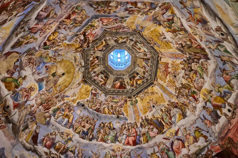 Renaissance fresco detail inside the Florence Duomo