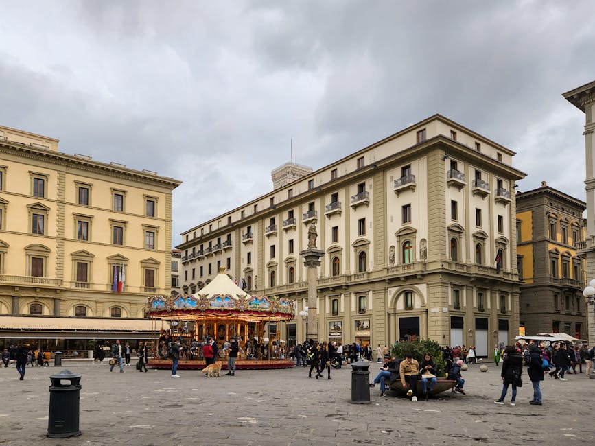 Piazza della Repubblica in Florence with classic carousel