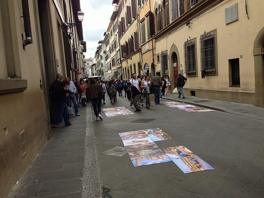 Via Ricasoli in Florence near the Accademia Gallery