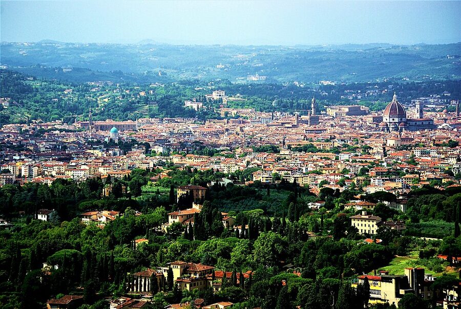 View of Florence from the hilltown of Fiesole
