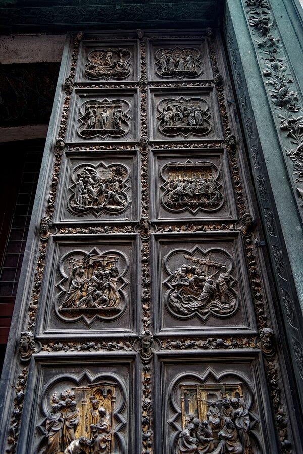 Ghiberti's Gates of Paradise gilded bronze doors at the Baptistery