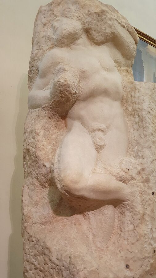 The Awakening Slave by Michelangelo at the Accademia