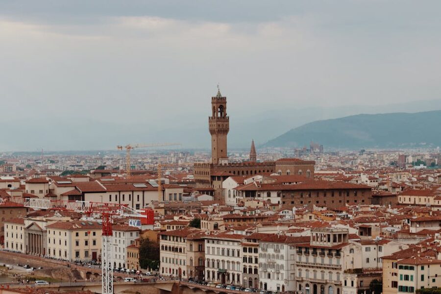 Florence cityscape with the Palazzo Vecchio tower visible