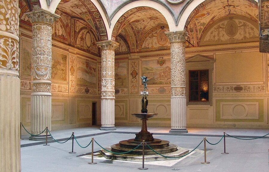 The Renaissance patio courtyard inside Palazzo Vecchio