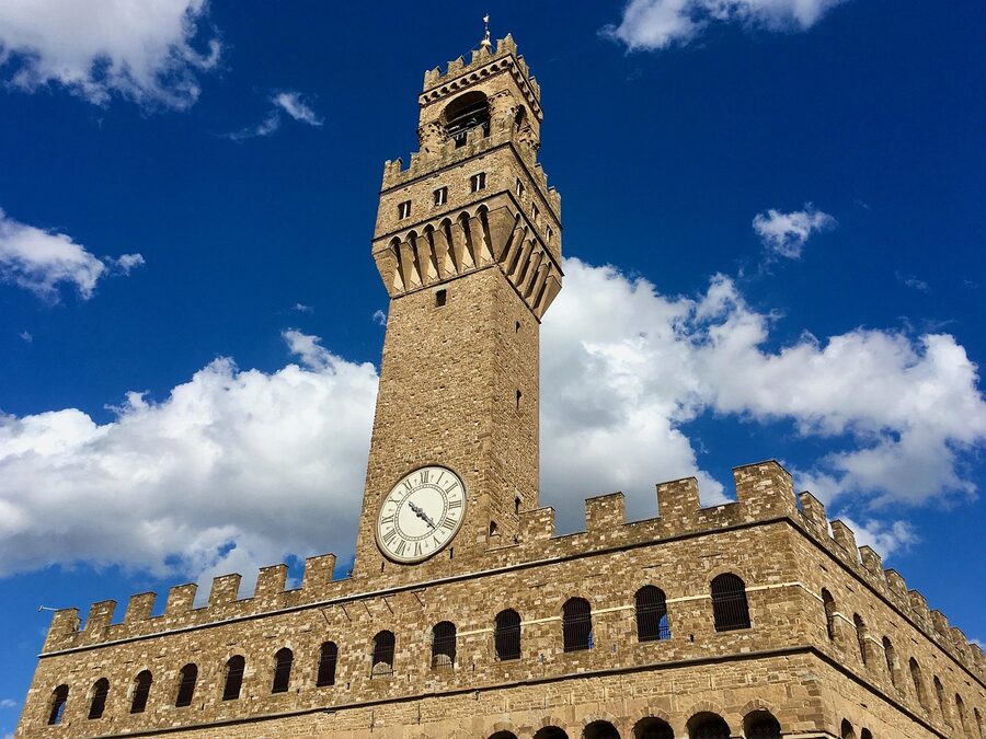 Palazzo Vecchio town hall and tower in Florence