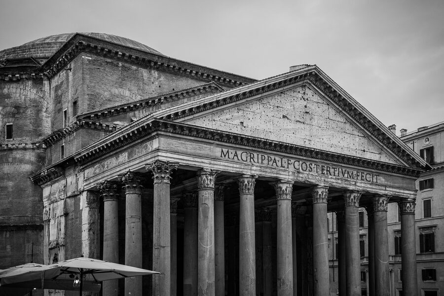 The Pantheon dome viewed from inside the rotunda