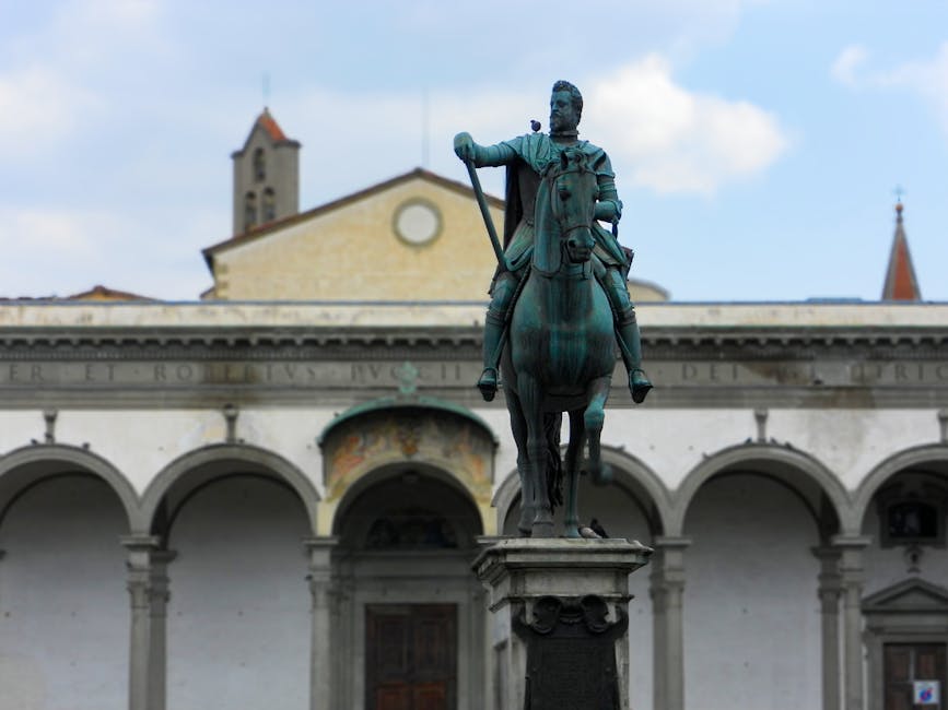 Piazza Santissima Annunziata in Florence with the Ferdinando I statue