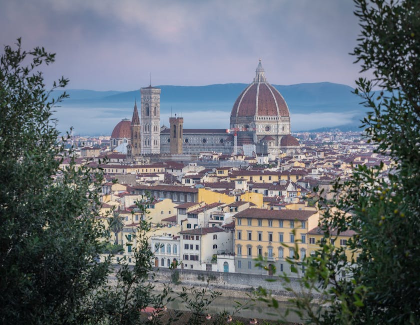 Florence skyline from Piazzale Michelangelo at sunset