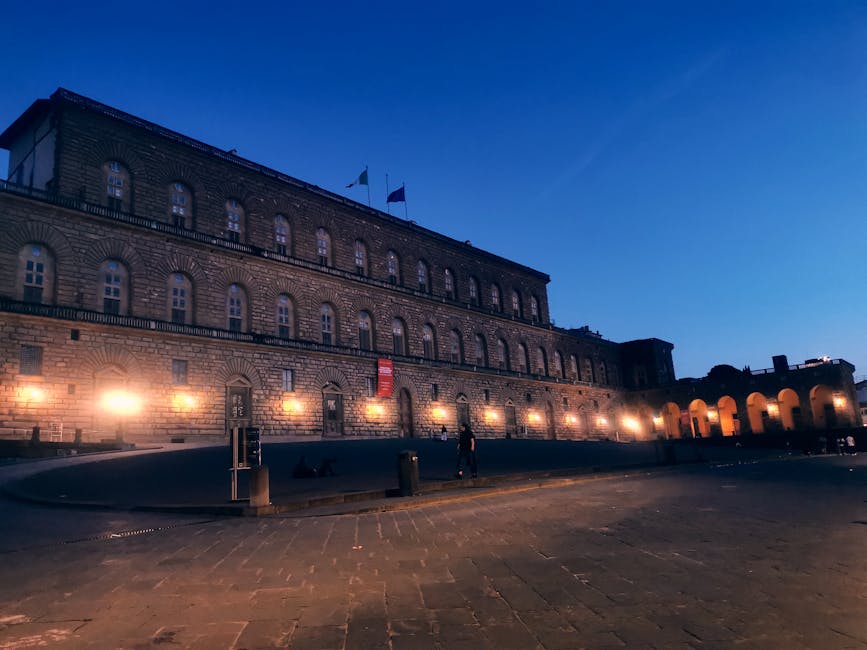 Pitti Palace at evening with illumination