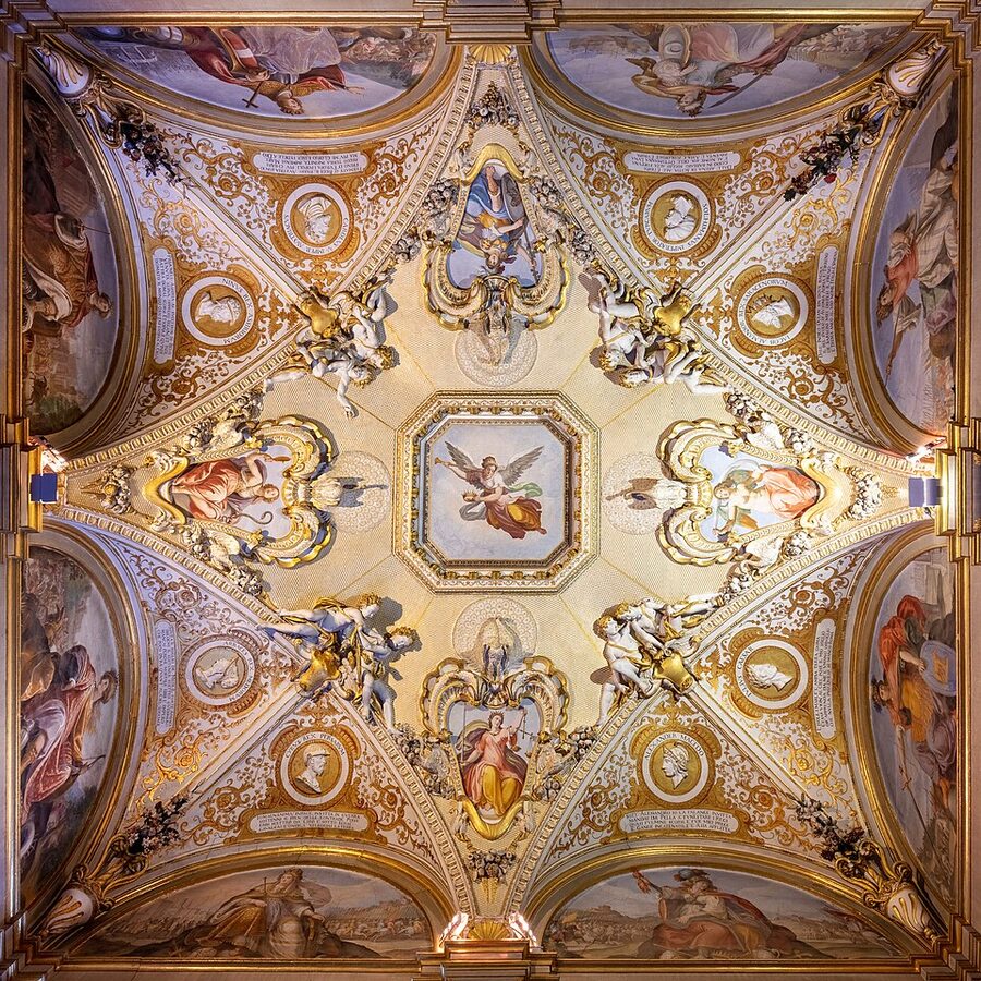 Interior gallery space inside the Pitti Palace