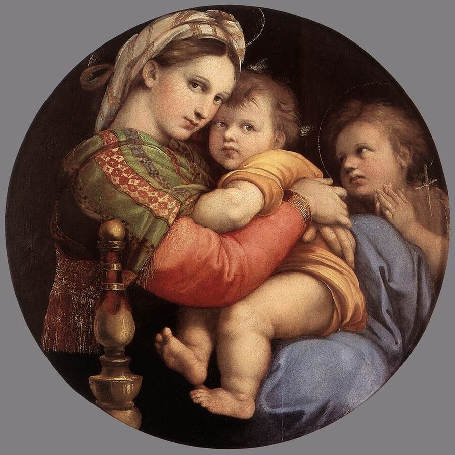 Raphael's Madonna della Seggiola painting at Pitti Palace