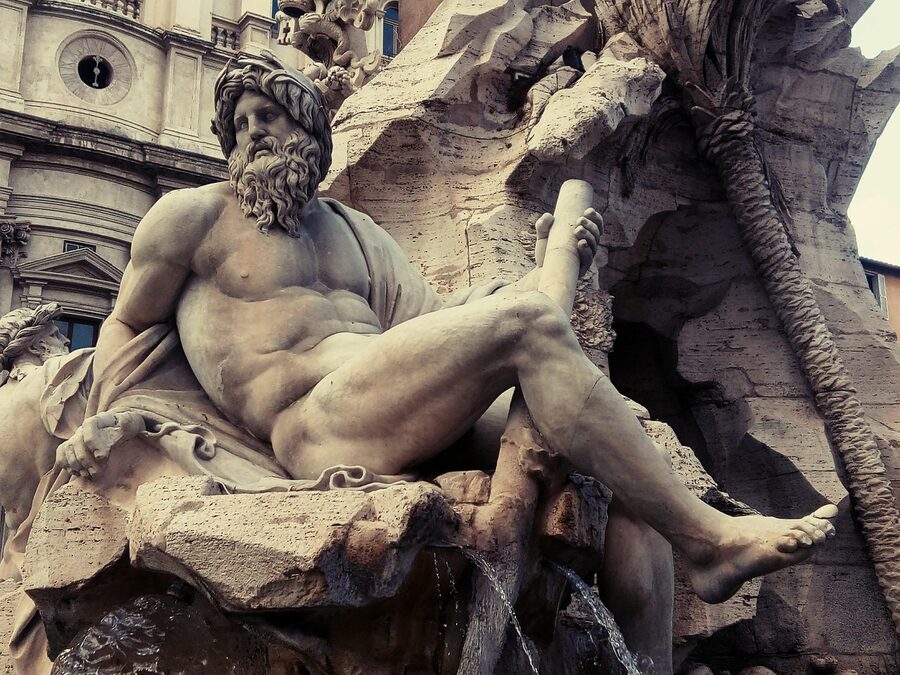 Piazza Navona fountains and architecture near the Pantheon