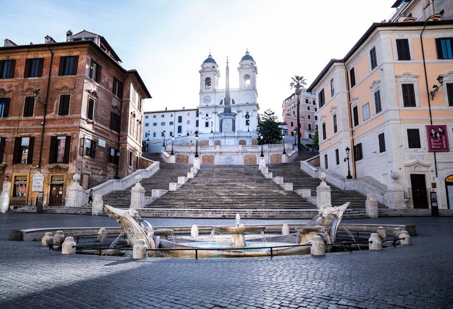 The Spanish Steps and Fontana della Barcaccia in Rome