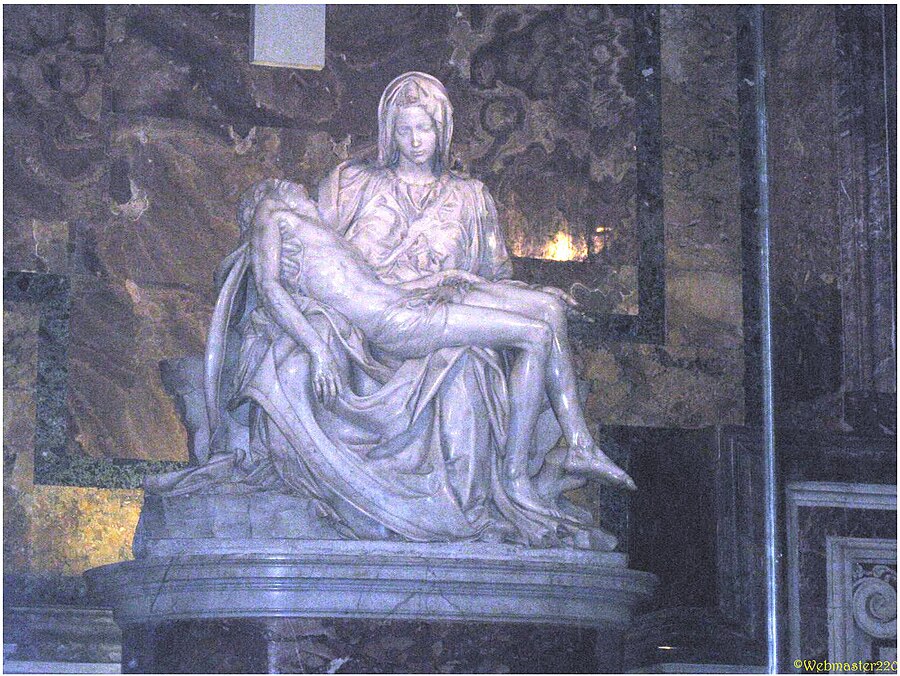 Michelangelo Pieta marble sculpture in St Peters Basilica Vatican