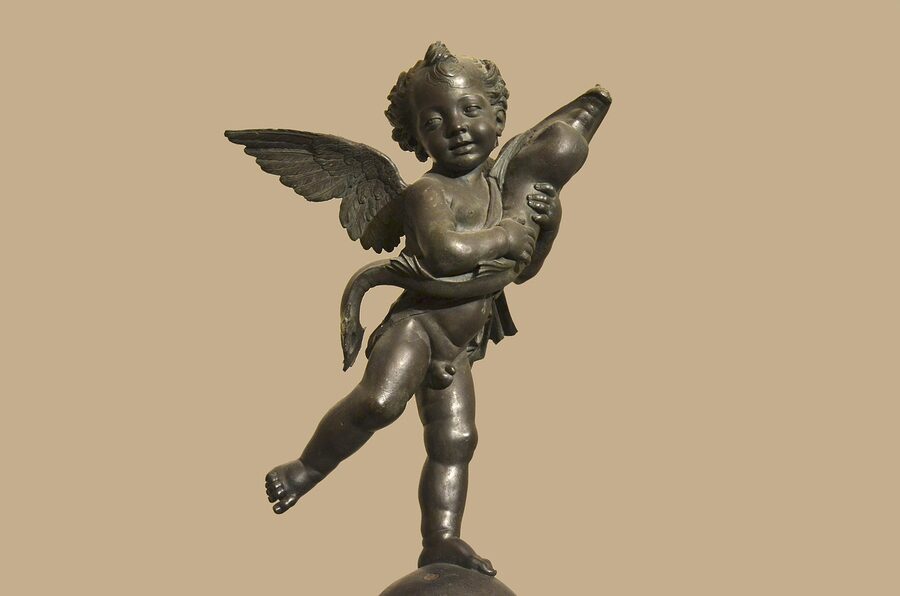 Verrocchio's Putto with Dolphin bronze fountain