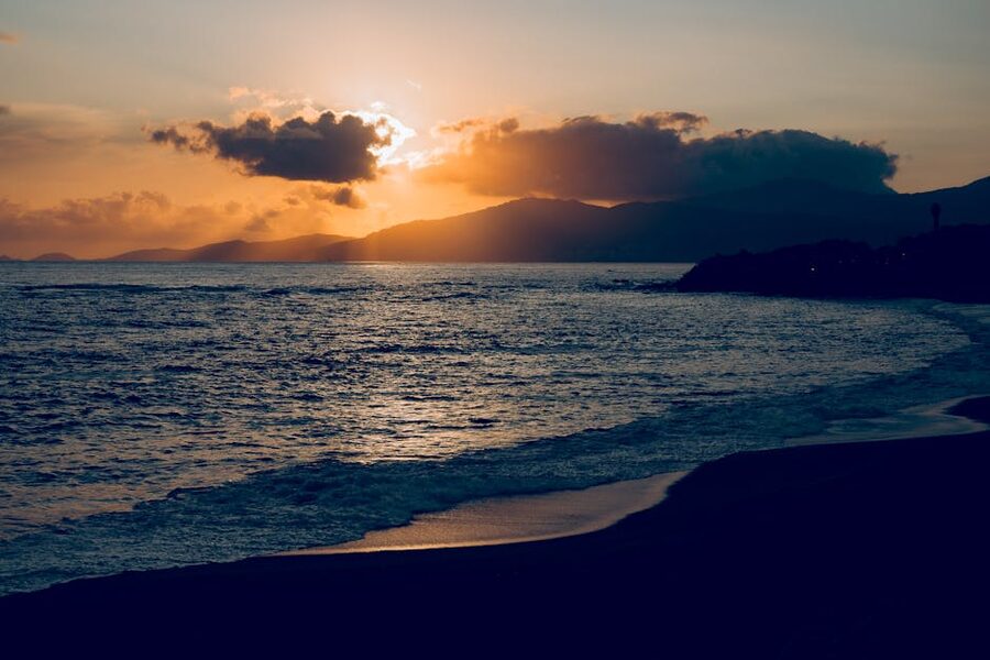 Ajaccio Bay at sunset Corsica